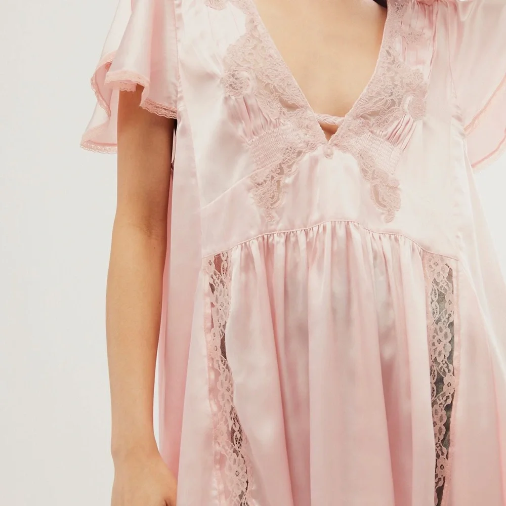 NWOT Free People Wildest Rose Tunic Top Dress size large PINK - Picture 2 of 12